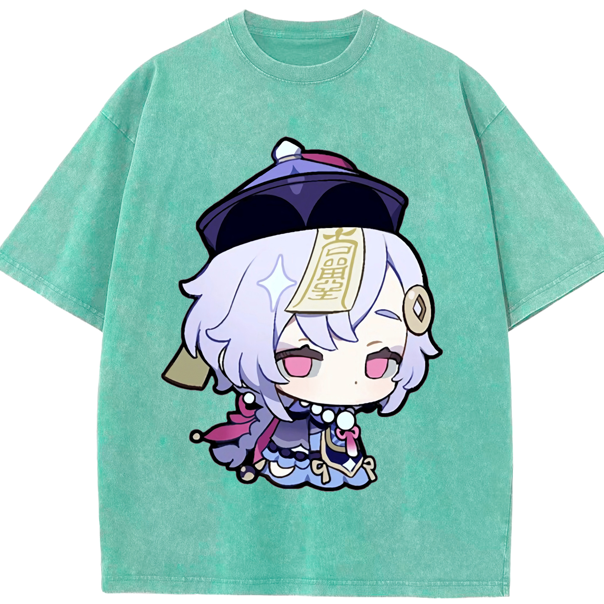 げんし神 七七 なな  genshin Nana 綿100% ヴィンテージ風 半袖Tシャツ（フロントプリント）